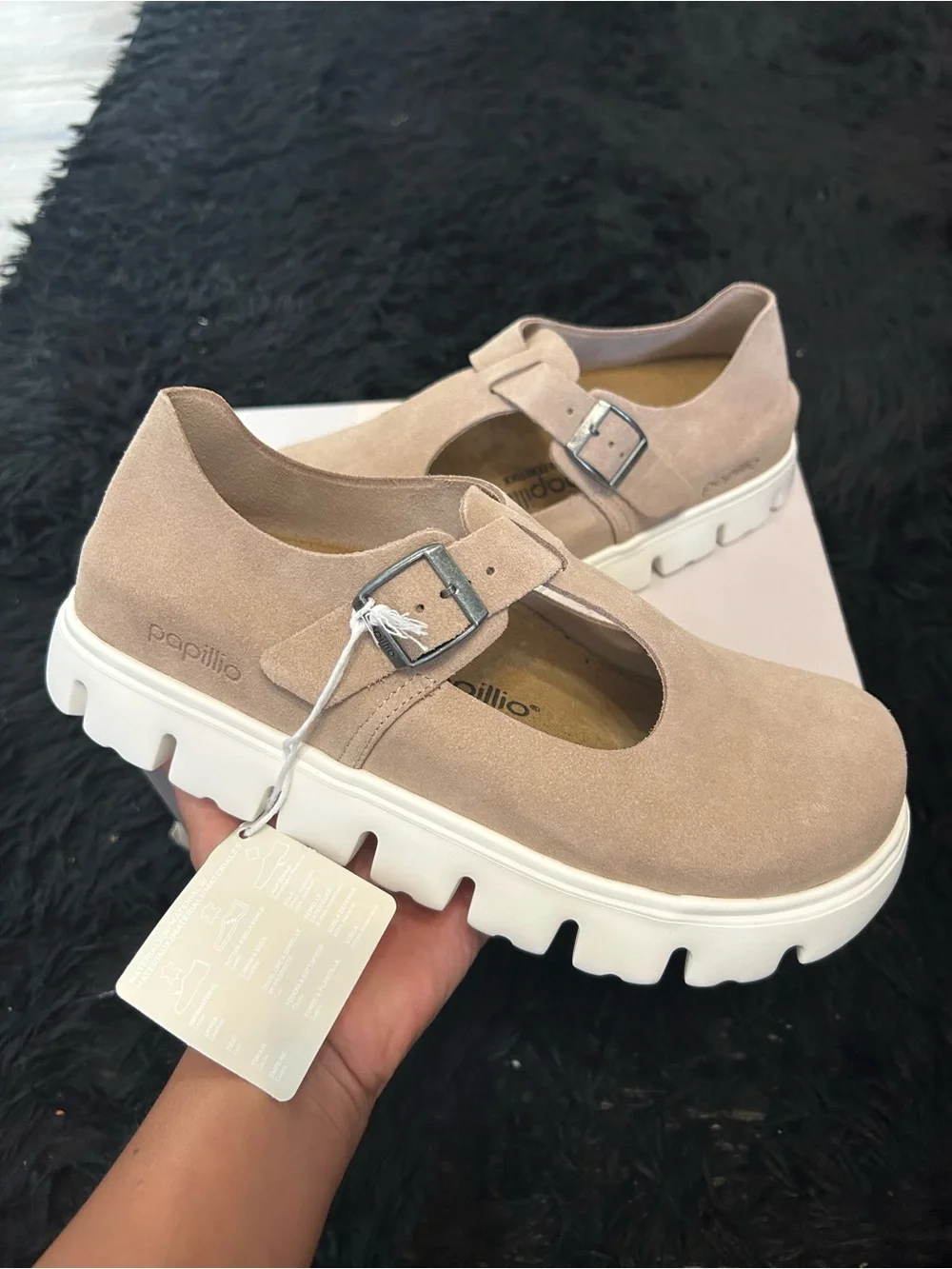 PAPILLIO by BIRKENSTOCK Mary Jane leather platform buckle shoes women’s eur 38